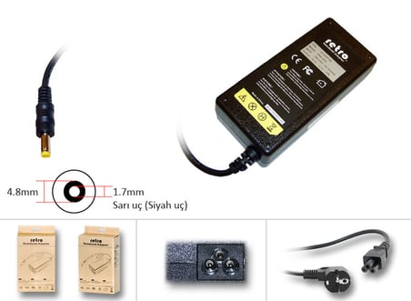 Hp Compaq 18.5V 3.5A 65W (4.8*1.7mm) Notebook Adaptörü, Şarj Aleti Cihazı / CMADP032