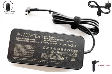Asus Rog Uyumlu 20V 9A 180W (4.5*3.0mm) Notebook Adaptörü, Şarj Aleti Cihazı (19.5V 9.0A, 9.23A) / CUADP024