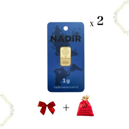 Nadir 2 Adet 1 gr 24 Ayar Altın 