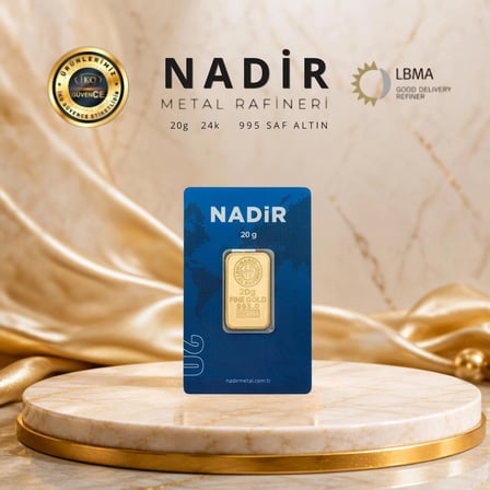 1 Adet 20 Gr 24 Ayar Altın (995)
