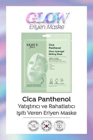 Dermal Seoul Face NAD+ Peptid Hidrojel Nemlendirici Eriyen Maske ve Cica Eriyen Glow Maske Set