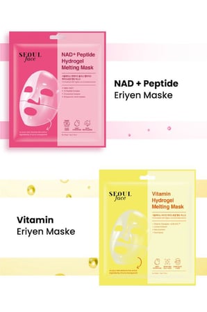 Dermal Seoul Face NAD+ Peptid Hidrojel Nemlendirici Eriyen Maske ve Vitamin Eriyen Maske Set