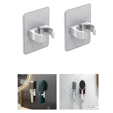 Microcase  Yapışkanlı Duvara Monte Tarak Fırça Tutucu Askılık- SİYAH AL4941 2 Adet