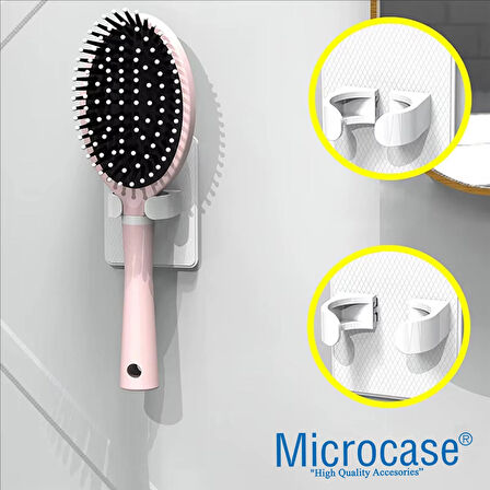 Microcase  Yapışkanlı Duvara Monte Tarak Fırça Tutucu Askılık- BEYAZ AL4941 2 Adet