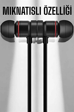 Kablolu Mıknatıslı Sport Kulaklık Bluetooth Bağlantılı