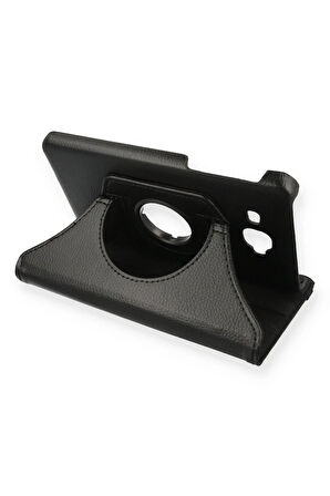 Samsung Galaxy T280 Tab A 7 Kılıf 360 Tablet Deri Kılıf - Siyah-(5796)