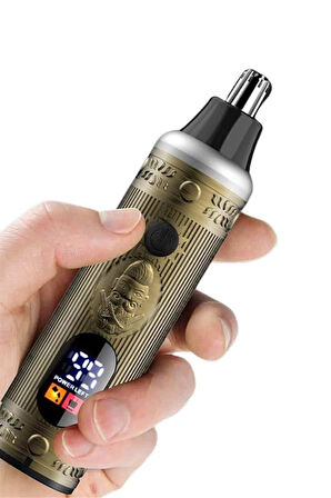 Tıraş Makinesi Pro 3 Başlıklı Dijital Göstergeli Saç Sakal Kulak ve Burun