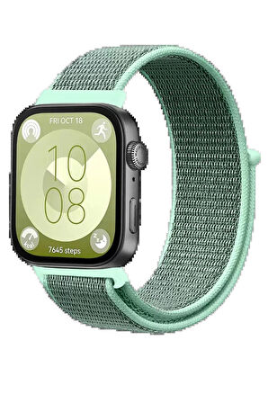 Huawei Fit 4 Hasırlı Cırtcırtlı Kordon - Turkuaz-(5796)