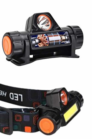 Kafa Lambası Çalışma Işığı Süper Parlak Mıknatıslı Lityum Lion Pilli