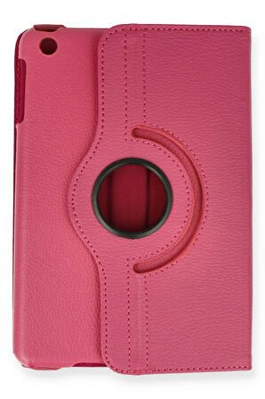 iPad Mini 1 Kılıf 360 Tablet Deri Kılıf - Pembe-(5796)