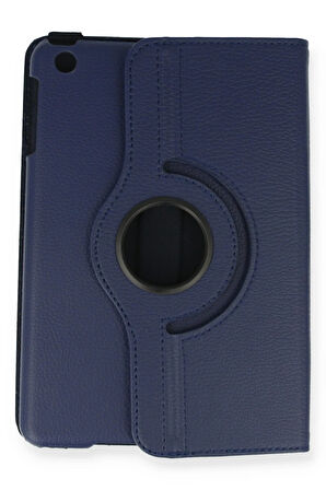 iPad Mini 1 Kılıf 360 Tablet Deri Kılıf - Lacivert-(5796)