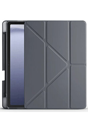 Huawei Honor Pad X9 11.5 Kılıf Kalemlikli Mars Tablet Kılıfı - Koyu Gri-(5796)