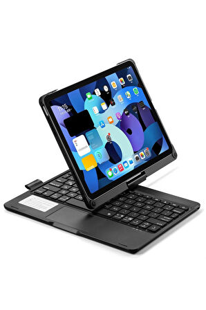 iPad Pro 11 (2021) Kılıf Magic Dönen Klavyeli Tablet Kılıf - Siyah-(5796)