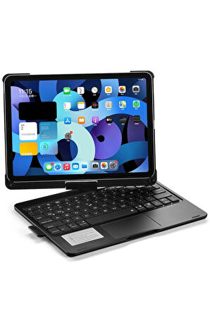iPad Pro 11 (2021) Kılıf Magic Dönen Klavyeli Tablet Kılıf - Siyah-(5796)