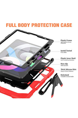 iPad Pro 11 (2020) Kılıf Griffin Tablet Kapak - Kırmızı-(5796)