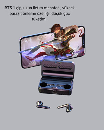 3500 mAh Şarj Kutulu Bluetooth 5.1 Kablosuz Kulaklık – Dokunmatik Suya Dayanıkl