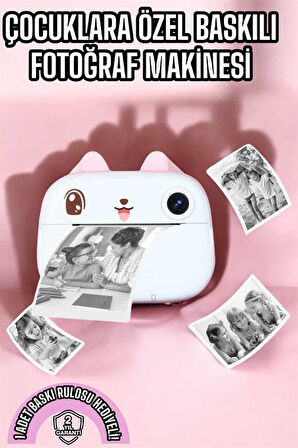 Çocuk Fotoğraf Makinesi Dijital HD Video Rulo Kağıt Baskılı Yazıcı