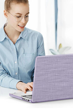 Macbook Air 15 2023 Macbook Kumaş Kapak - Mor-(5796)