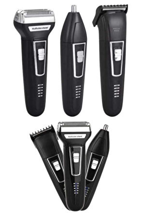 3'lü Set Saç Sakal Kesme Traş Makinesi Burun Kılı Alma Tıraş Makinesi