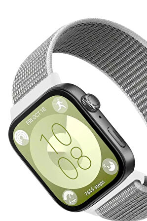 Huawei Fit 4 Hasırlı Cırtcırtlı Kordon - Beyaz-(5796)