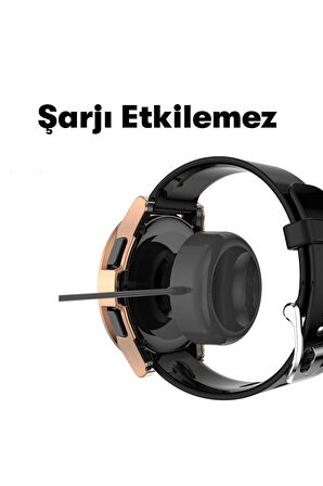 Watch 5 Pro 45mm Wall Camlı Kasa Ekran Koruyucu - Siyah-(5796)