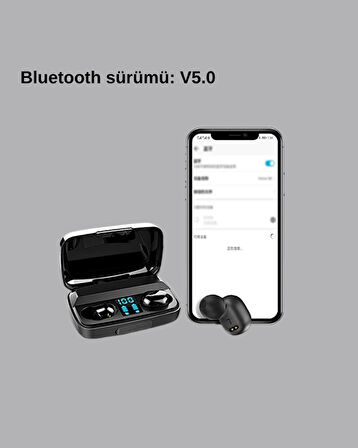 A10s TWS Bluetooth 5.0 Kulaklık – Powerbank’li Şarj Kutusu Dokunmatik Kontrol 