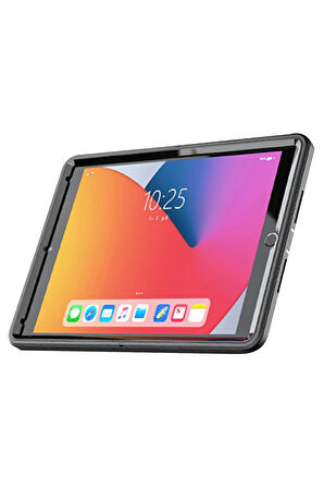 iPad 10.2 (7.nesil) Kılıf Hand Strap Tablet Kılıfı - Siyah-(5796)