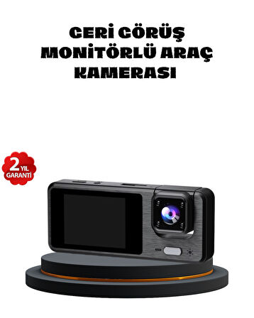 3 Kameralı Araç DVR 1080P Ön + HD Arka + İç Kamera Döngü Kayıt 2’’ Ekran