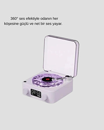 Bluetooth Retro Pikap Hoparlör 360 Derece Ses Projektörlü Gece Lambası Çok Fonk