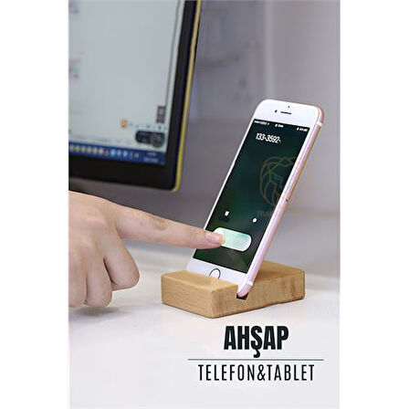 HSNET Yan-Dik Cep Telefonu Standı Ahşap Luca Salvatore Design