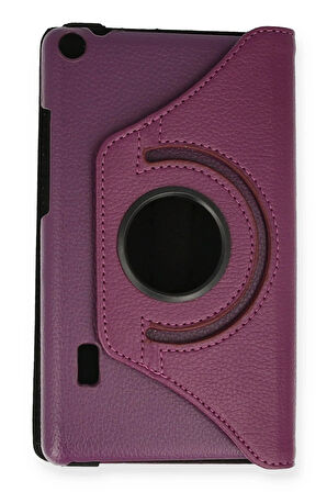 Huawei MediaPad T3 7 Kılıf 360 Tablet Deri Kılıf - Mürdüm-(5796)