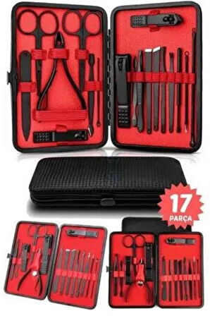 17 Parça El Ayak Bakım Seti Tırnak Temizleme Manikür Pedikür Cımbız Törpü T