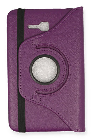 Samsung Galaxy T110 / T113 Tab 3 Lite 7 Kılıf 360 Tablet Deri Kılıf - Mürdüm-(