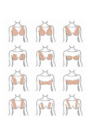 Toparlayıcı ve Şekillendirici Göğüs Bandı Tere ve Suya Dayanıklı Hassas Cil