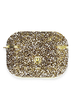 Airpods Pro 2 (2.nesil) Luz Taşlı Kılıf - Siyah-(5796)