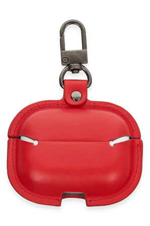 Airpods 3 (3.nesil) Çanta Deri Kılıf - Kırmızı-(5796)