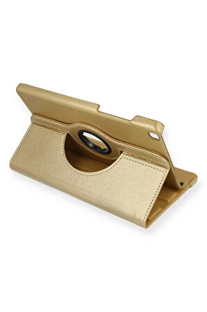 Samsung Galaxy T290 Tab A 8 Kılıf 360 Tablet Deri Kılıf - Gold-(5796)