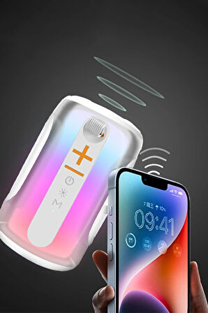 Pluse 8 RGB Kablosuz Hoparlör - Beyaz-(5796)