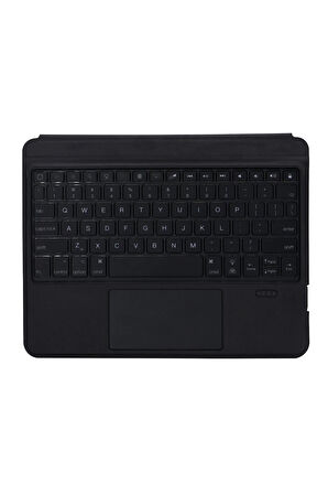 T5206D iPad 10.2 (7.nesil) Kılıf İnter Ledli Klavyeli Tablet Kılıfı - Siyah-(5