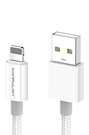 DC79 1M 3A USB to Lightning Hızlı Şarj Kablo - Beyaz-(5796)
