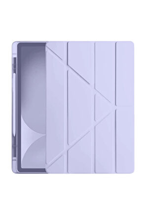 Samsung Galaxy Tab S10 FE Plus 13.1 Kalemlikli Hugo Tablet Kılıfı - Açık Mor-(5