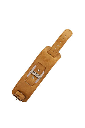 Apple Watch 42mm NL17 Deri Kordon - Taba-(5796)