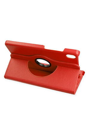 Lenovo Tab M8 Kılıf 360 Tablet Deri Kılıf - Kırmızı-(5796)