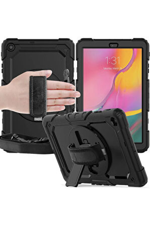 Samsung Galaxy T510 Tab A 10.1 Kılıf Pars Tablet Kapak - Siyah-(5796)
