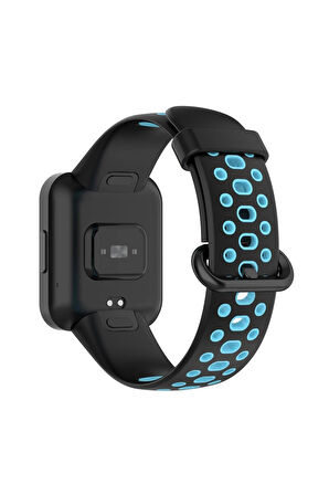 Xiaomi Redmi Watch 2 Spor Delikli Kordon - Siyah-Mavi-(5796)
