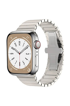 Apple Watch 38mm KR413 Fine Steel Kordon - Yıldız Işığı-(5796)
