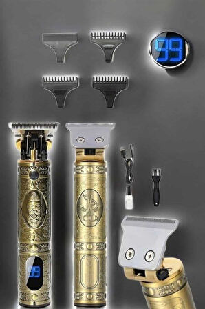 Tıraş Makinesi Şarjlı Profesyonel Saç Kesme Makinesi Gold Çizik Tıraş