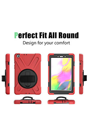 Samsung Galaxy T290 Tab A 8 Kılıf Amazing Tablet Kapak - Kırmızı-(5796)