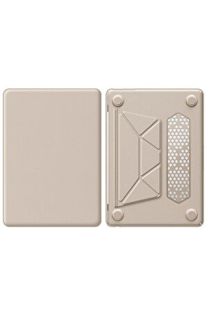 Macbook Air 15 2024 Macbook Deri Kapak - Gold-(5796)