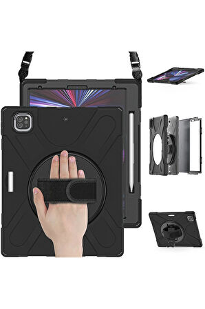 iPad Pro 12.9 (2020) Kılıf Amazing Tablet Kapak - Siyah-(5796)